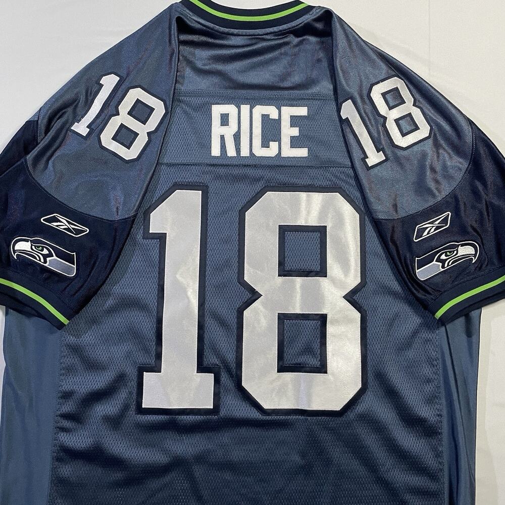 Sidney Rice Seattle Seahawks Reebok Authentic Stitched NFL Jersey Size 50 Blue - Picture 2 of 9